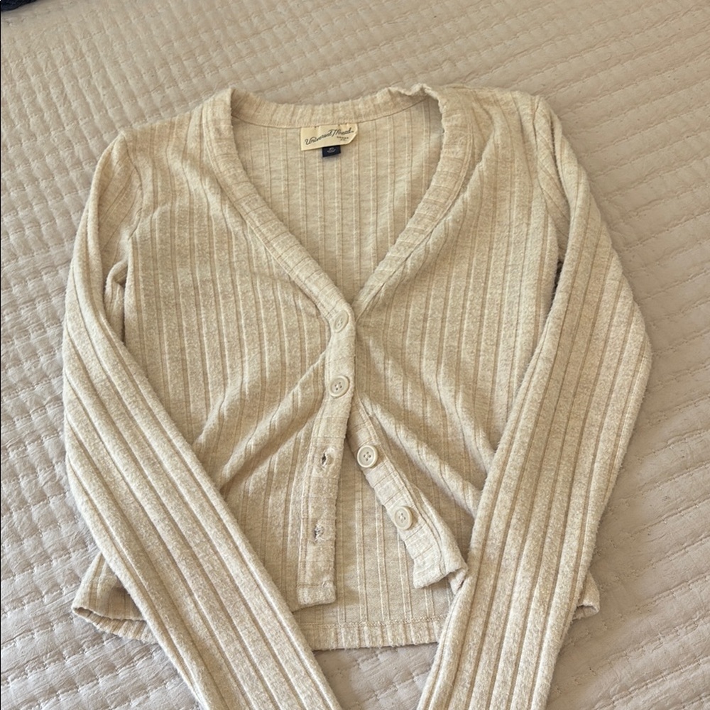 Ribbed V-neck Sweater